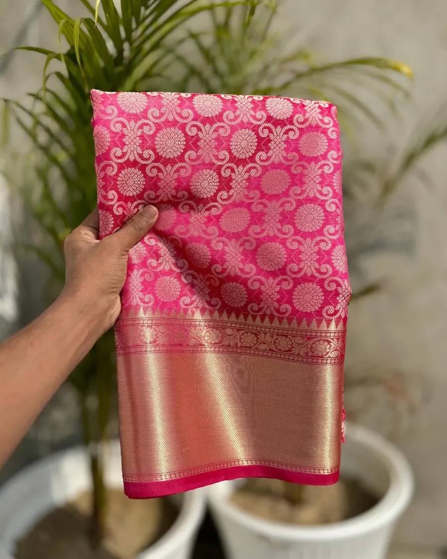 Banarasi Semi Kanchipuram Zari Tissue Viskat Saree